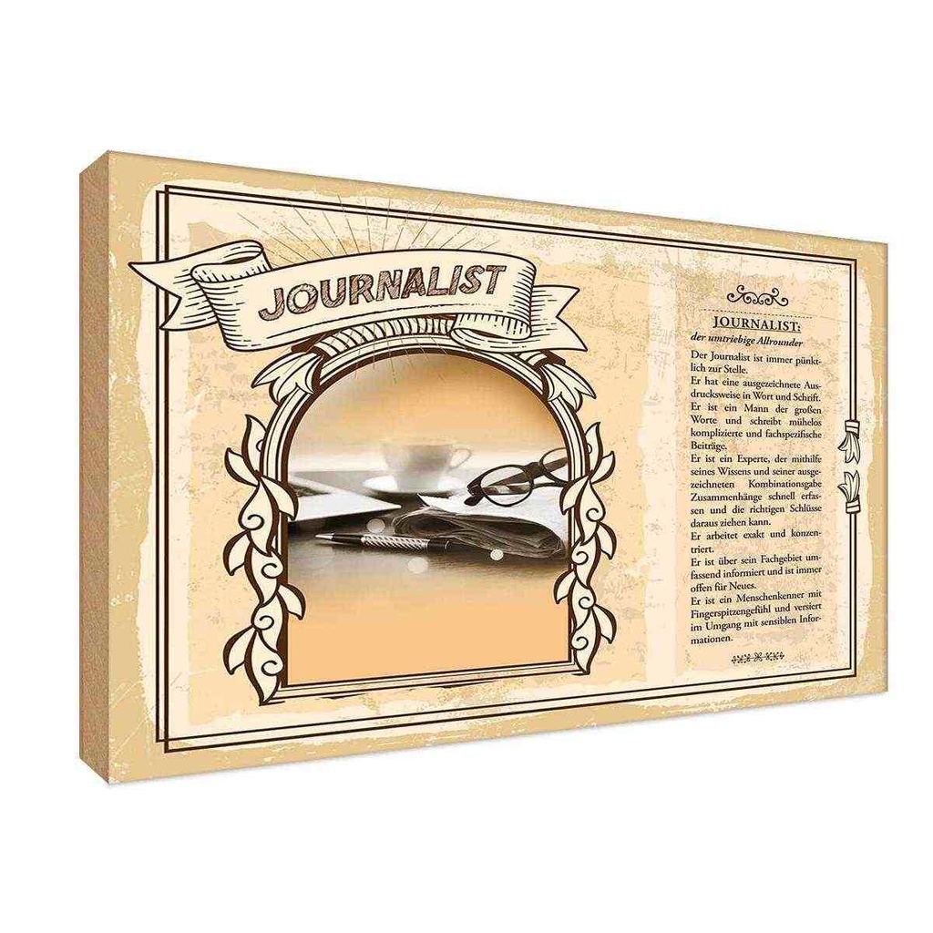 [LA-123041-H] Holzschild 20x30 cm Journalist Beruf Arbeit
