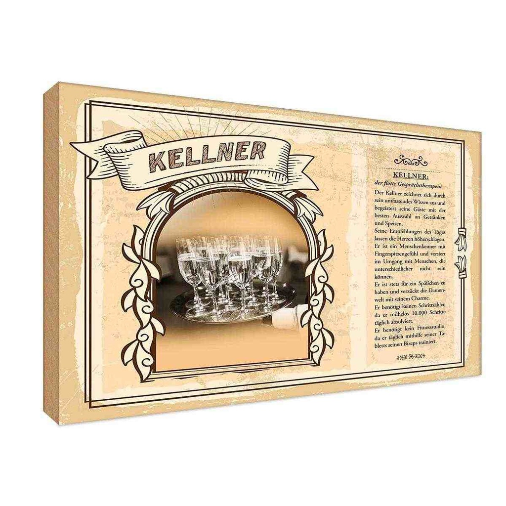 [LA-123044-H] Holzschild 20x30 cm Kellner Beruf Arbeit