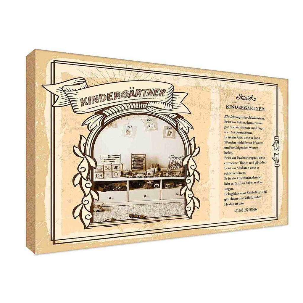 [LA-123046-H] Holzschild 20x30 cm Kindergärtner Beruf Arbeit