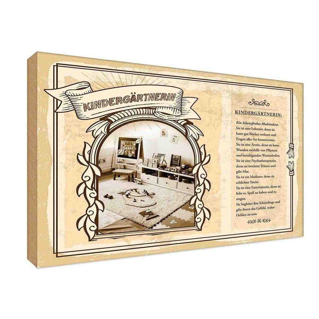 [LA-123047-H] Holzschild 20x30 cm Kindergärtnerin Beruf Arbeit