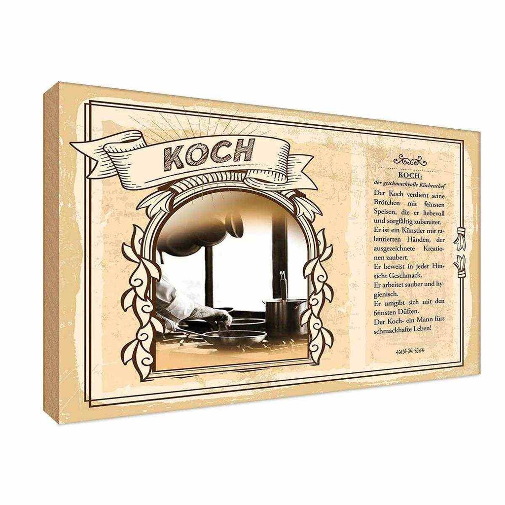 [LA-123048-H] Holzschild 20x30 cm Koch Beruf Arbeit