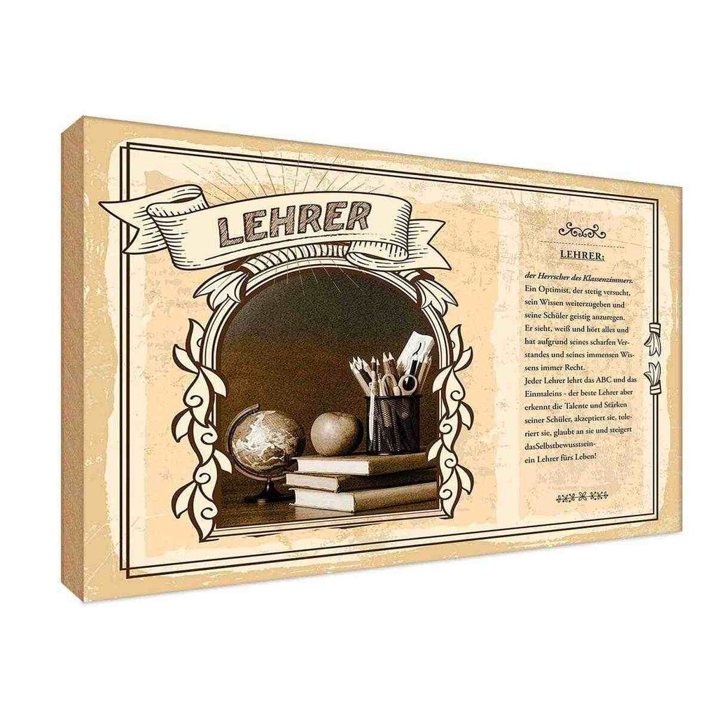 [LA-123056-H] Holzschild 20x30 cm Lehrer Beruf Arbeit
