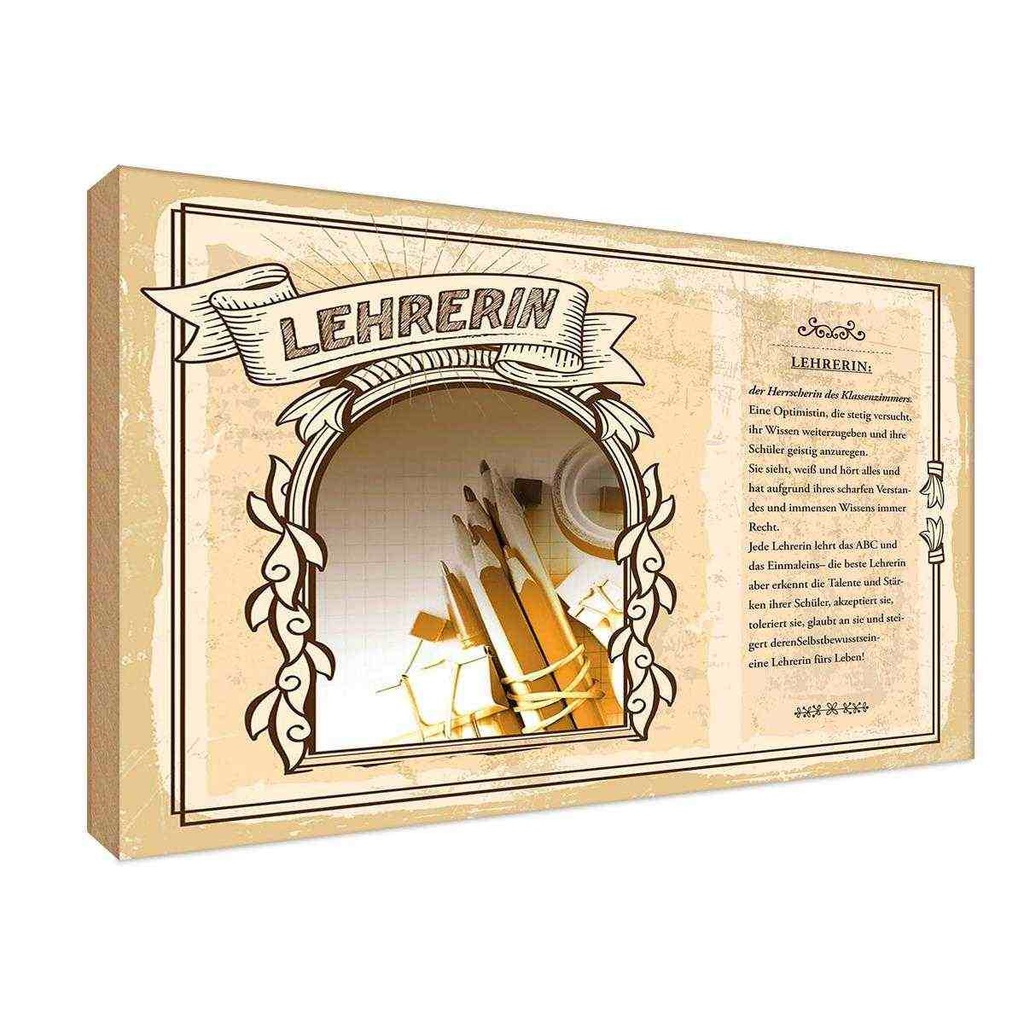 [LA-123057-H] Holzschild 20x30 cm Lehrerin Beruf Arbeit