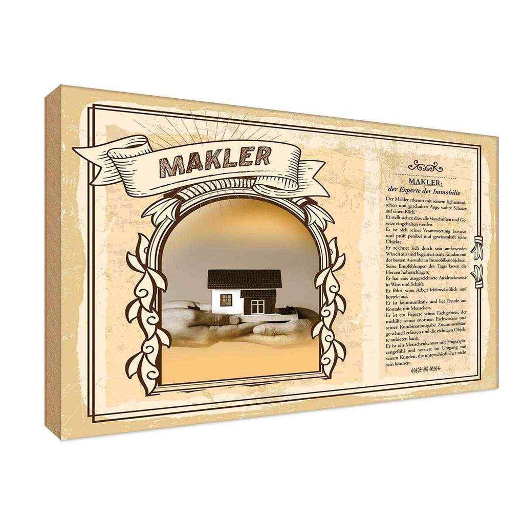 [LA-123059-H] Holzschild 20x30 cm Makler Beruf Arbeit
