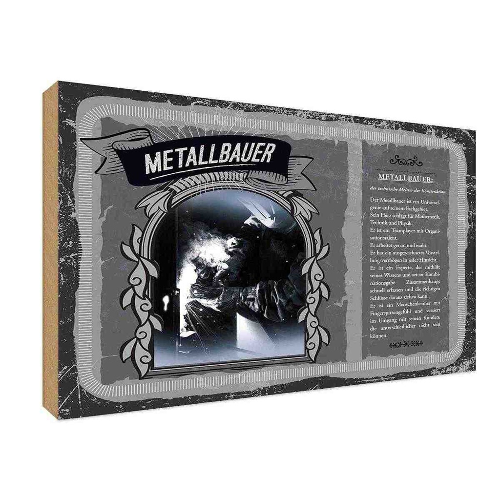 [LA-123064-H] Holzschild 20x30 cm Metallbauer Beruf Arbeit