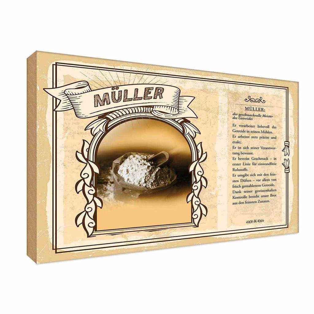 [LA-123067-H] Holzschild 20x30 cm Müller Beruf Arbeit