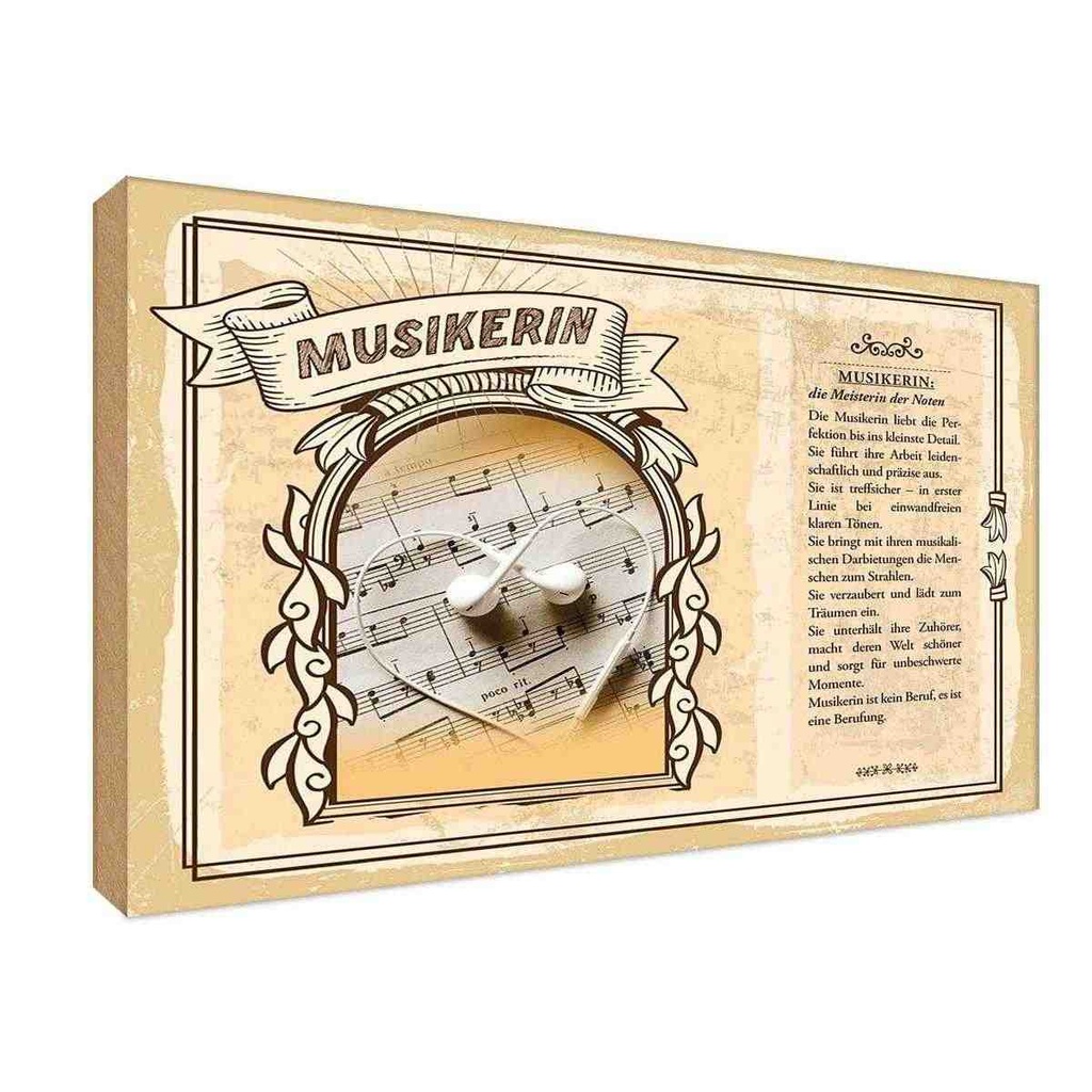 [LA-123069-H] Holzschild 20x30 cm Musikerin Beruf Arbeit