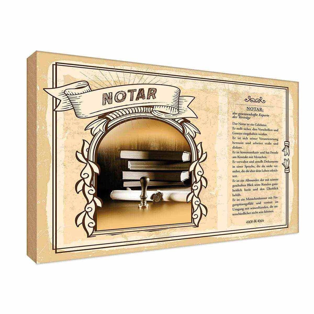 [LA-123070-H] Holzschild 20x30 cm Notar Beruf Arbeit