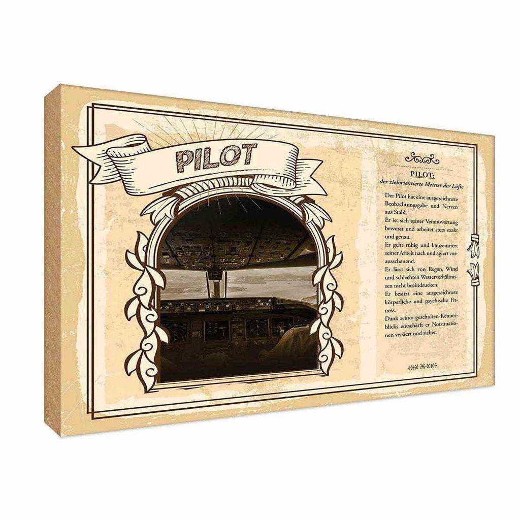 [LA-123074-H] Holzschild 20x30 cm Pilot Beruf Arbeit