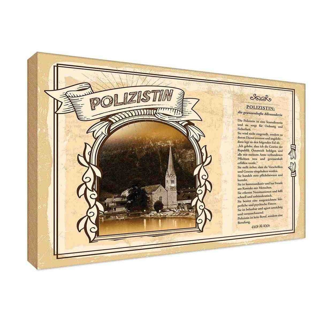 [LA-123076-H] Holzschild 20x30 cm Polizist Beruf Arbeit