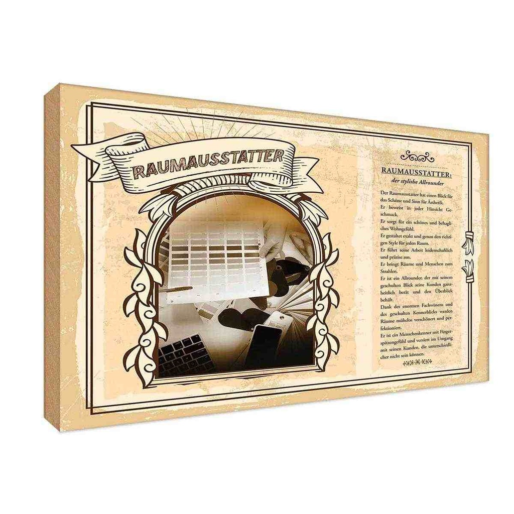[LA-123080-H] Holzschild 20x30 cm Raumausstatter Beruf Arbeit