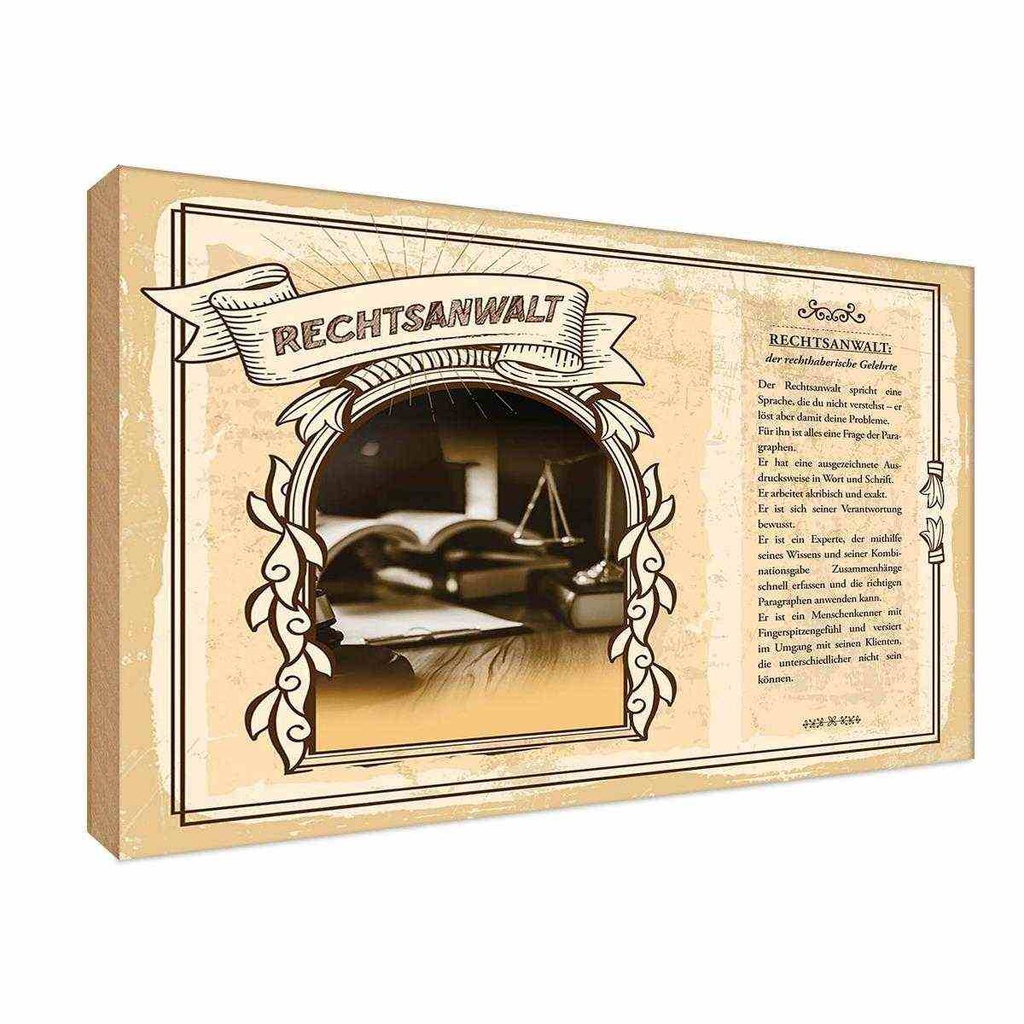 [LA-123081-H] Holzschild 20x30 cm Rechtsanwalt Beruf Arbeit