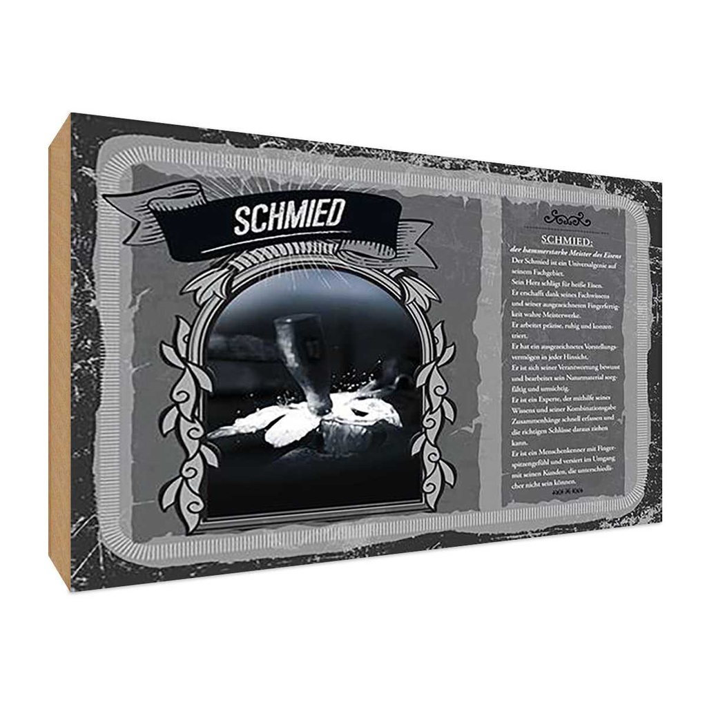 [LA-123084-H] Holzschild 20x30 cm Schmied Beruf Arbeit