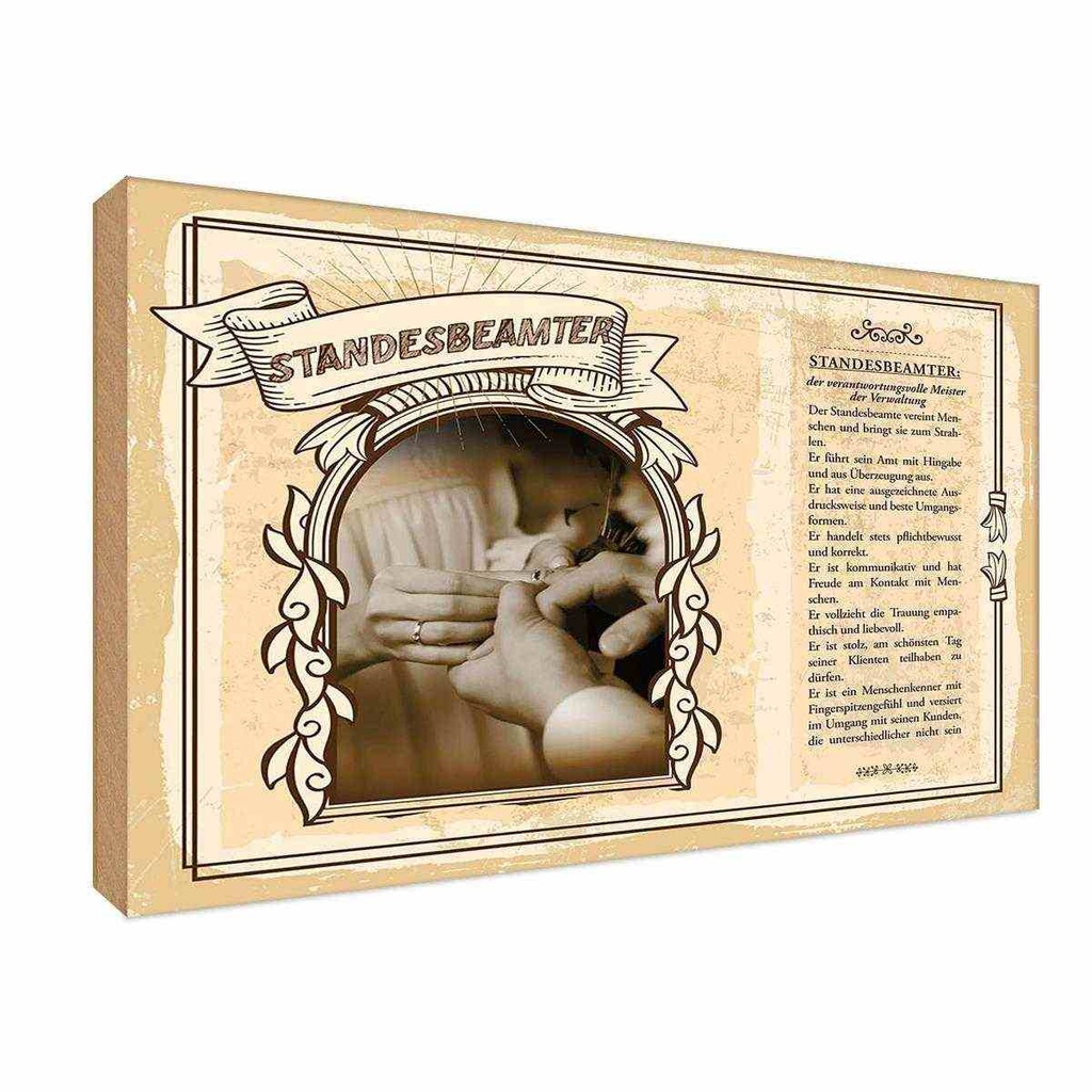 [LA-123091-H] Holzschild 20x30 cm Standesbeamter Beruf Arbeit