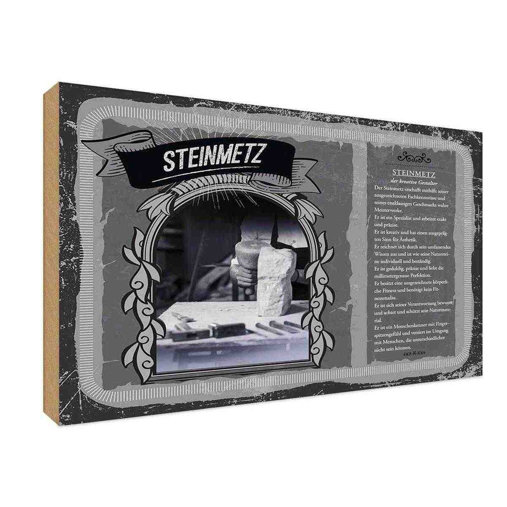 [LA-123092-H] Holzschild 20x30 cm Steinmetz Beruf Arbeit