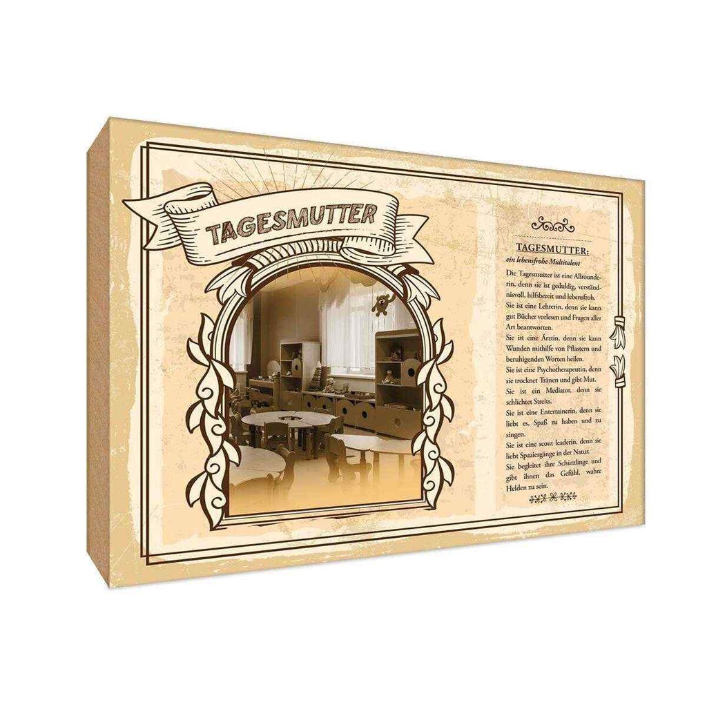 [LA-123095-H] Holzschild 20x30 cm Tagesmutter Beruf Arbeit