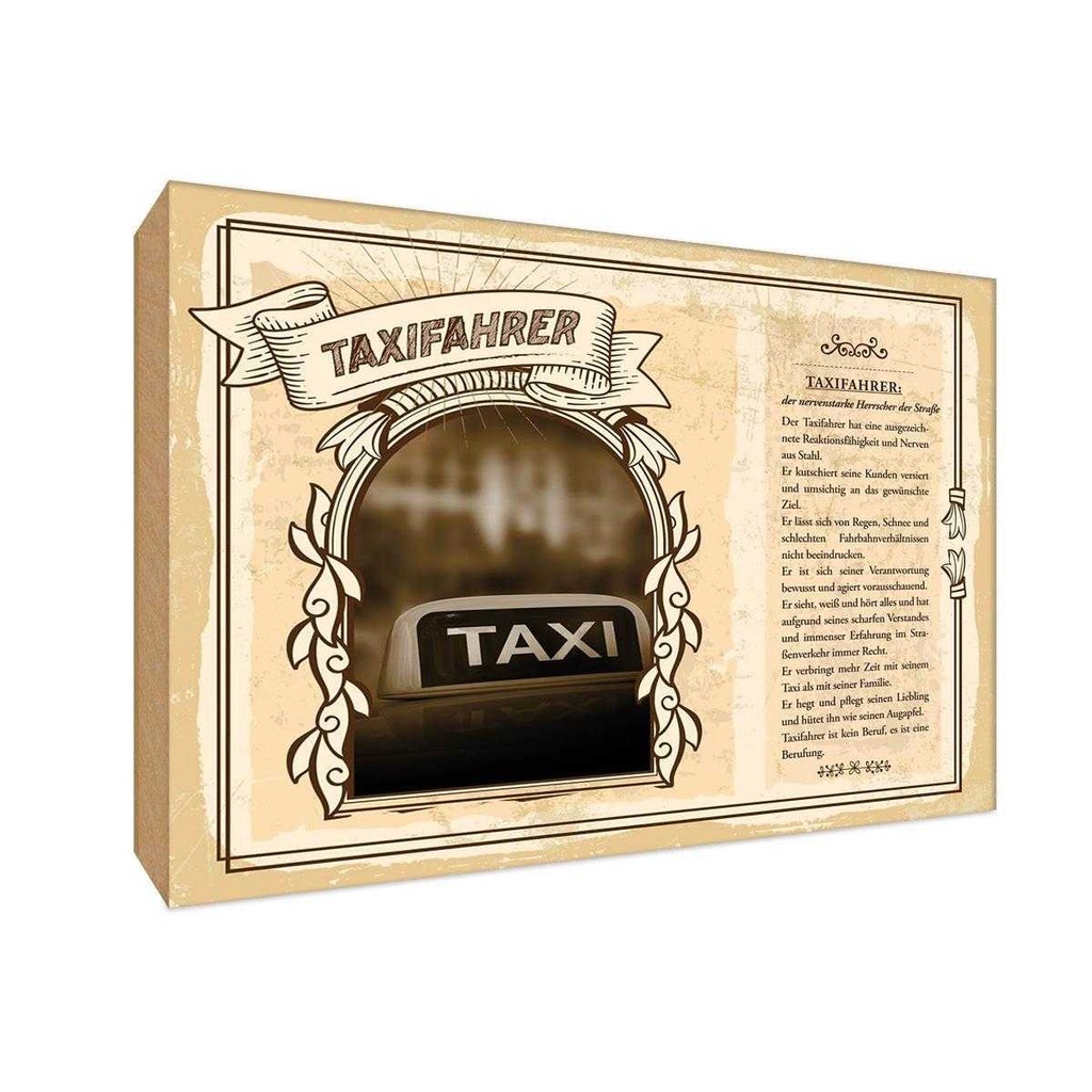 [LA-123096-H] Holzschild 20x30 cm Taxifahrer Beruf Arbeit