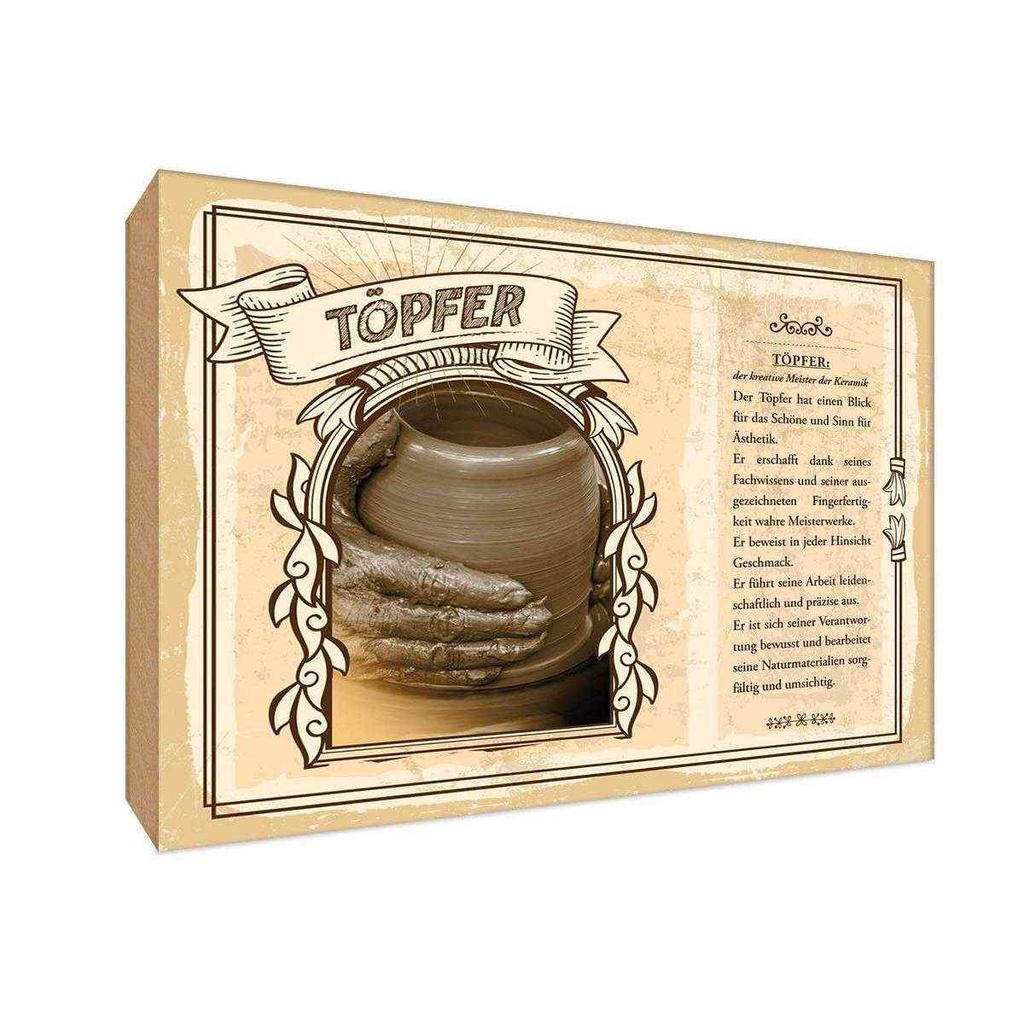 [LA-123103-H] Holzschild 20x30 cm Töpfer Meister Beruf Arbeit