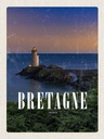 Holzschild 30x20 cm Retro Bretagne France Leuchtturm Bildmotiv Reisemotiv Abenteuer Reisen