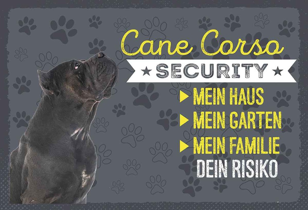 [LA-131571-H] Holzschild 20x30 cm Cane Corso Security dein Risiko
