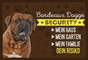 Holzschild 20x30 cm Bordeaux Dogge Security dein Risiko