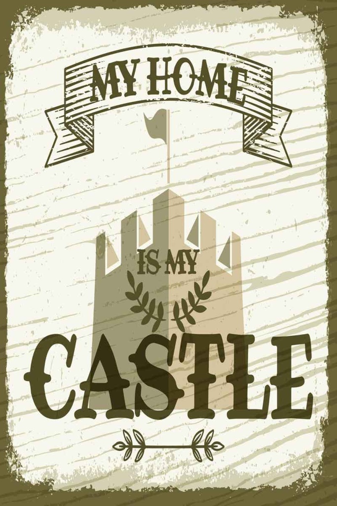 [LA-132338-H] Holzschild 30x20 cm My home is my Castle Schloss