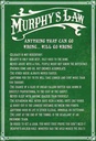 Holzschild 30x20 cm Murphy's Law Anything That Can