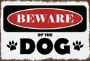 Holzschild 20x30 cm beware of the dog Vorsicht Hund