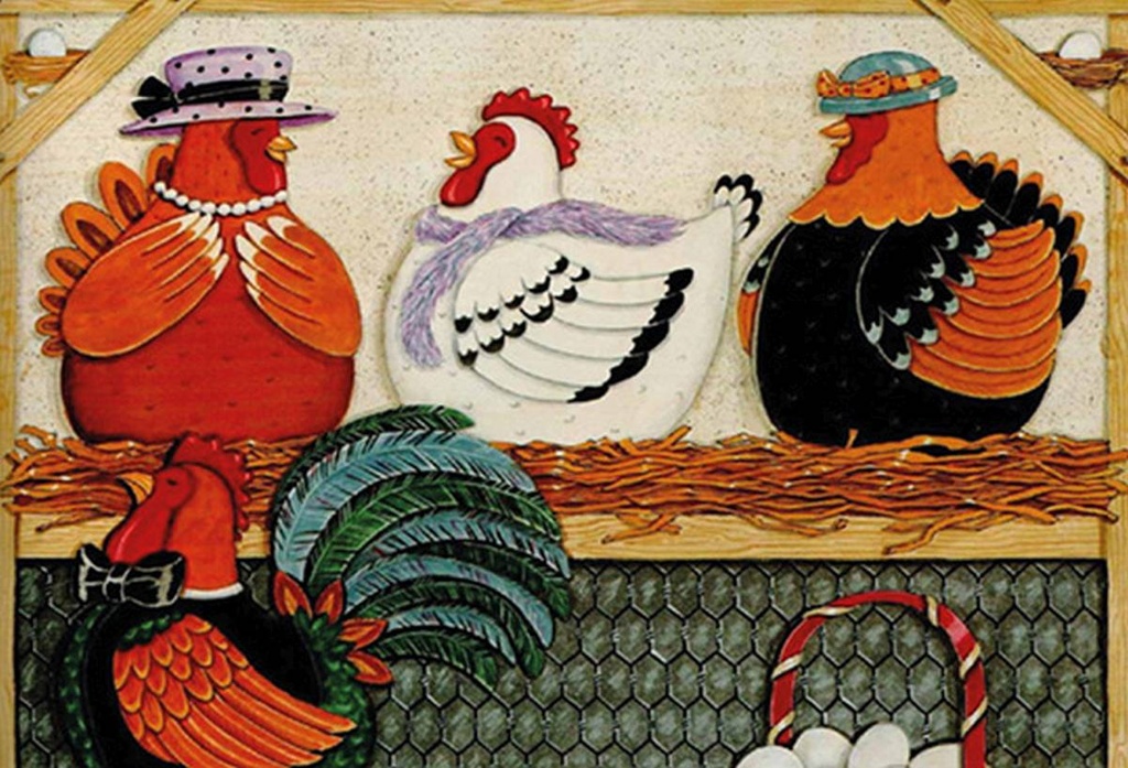 [LA-1784778-H] Holzschild 20x30 cm Huhn Hühner Eggs Eier Bildmotiv