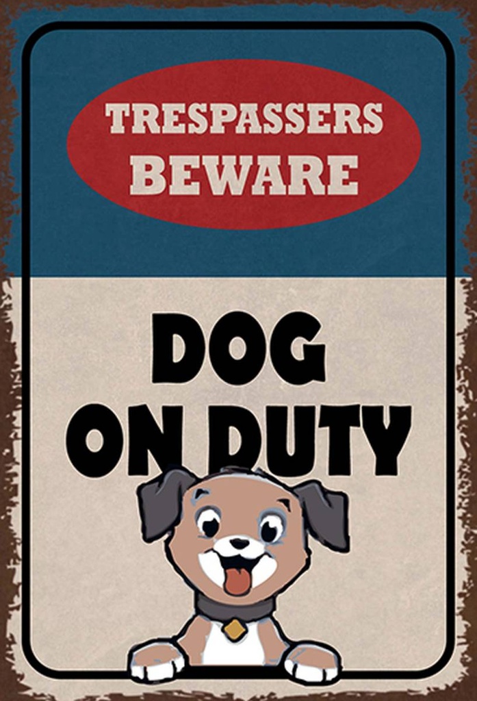 Holzschild 30x20 cm trespassers beware DOG on duty