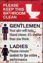 Holzschild 30x20 cm Gentlemen Ladies WC Toilette