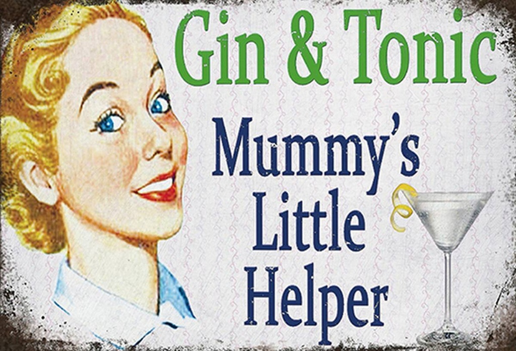 Holzschild 20x30 cm Gin Tonic Mummy´s little helper