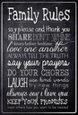 Holzschild 30x20 cm Family Rules say please