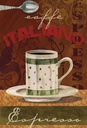 Holzschild 30x20 cm Caffe italiano Espresso Tasse