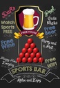 Holzschild 30x20 cm sports bar Free WIFI free Beer