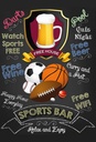 Holzschild 30x20 cm sports bar happy hour Beer darts
