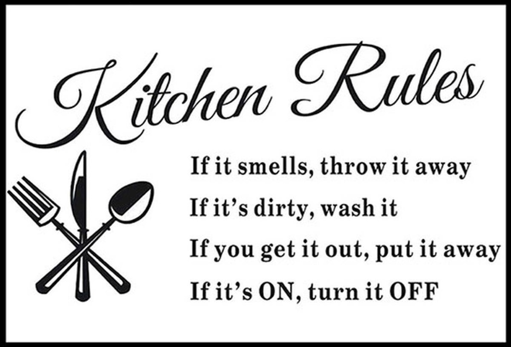 Holzschild 20x30 cm Kitchen Rules Küche Regeln