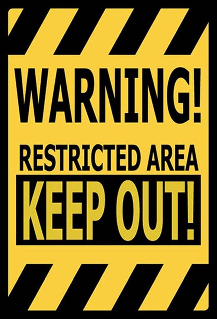 Holzschild 30x20 cm warning restricted area keep out