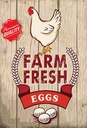 Holzschild 30x20 cm Huhn farm fresh eggs premium