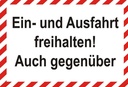Holzschild 20x30 cm Ein-und Ausfahrt freihalten