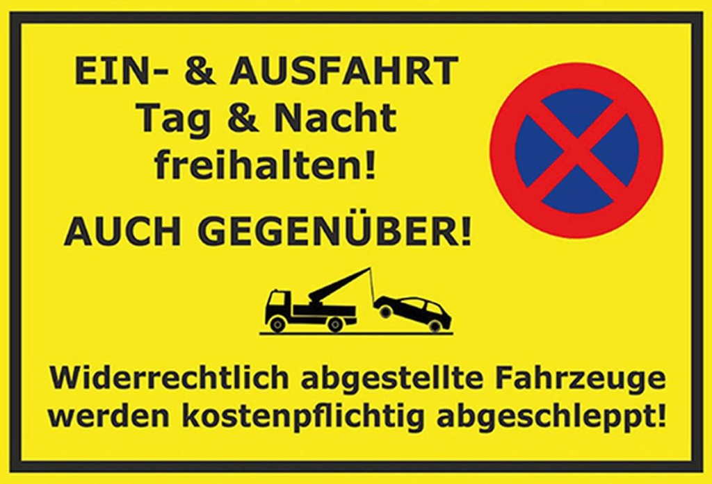 [LA-1784886-H] Holzschild 20x30 cm Ein- Ausfahrt Tag Nacht frei