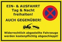 Holzschild 20x30 cm Ein- Ausfahrt Tag Nacht frei