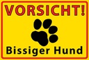 Holzschild 20x30 cm Vorsicht bissiger Hund