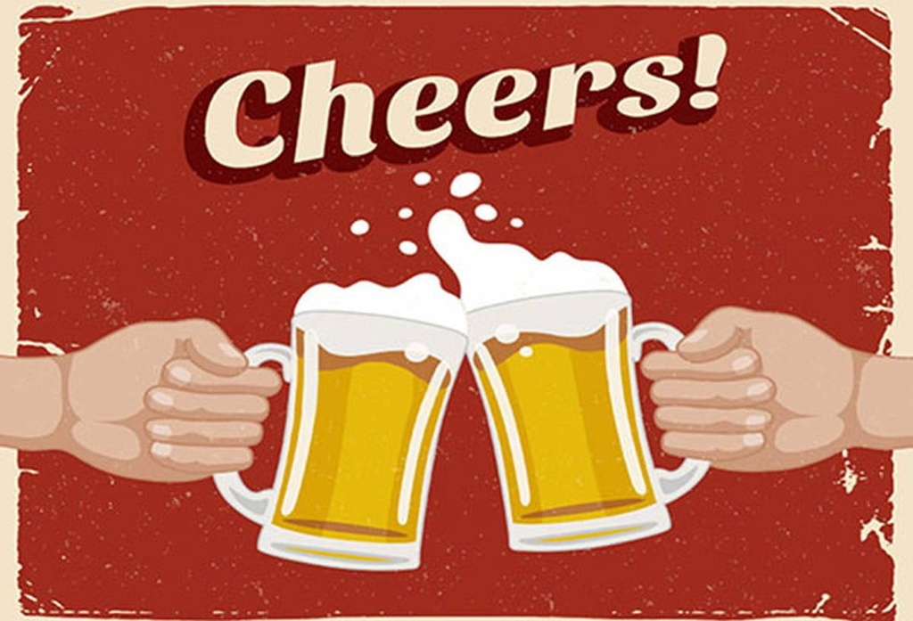 Holzschild 20x30 cm Beer Cheers Bier