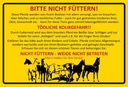 Holzschild 20x30 cm bitte nicht füttern Pferde Weide