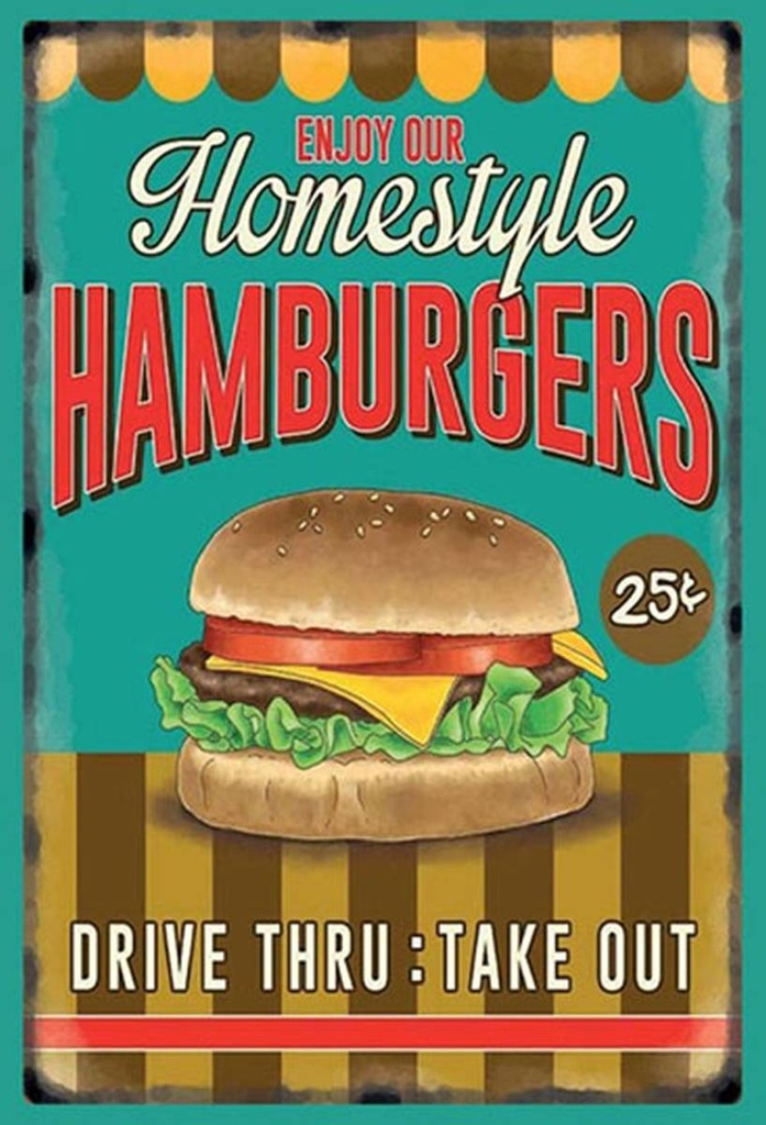Holzschild 30x20 cm Hamburges enjoy our Homestyle