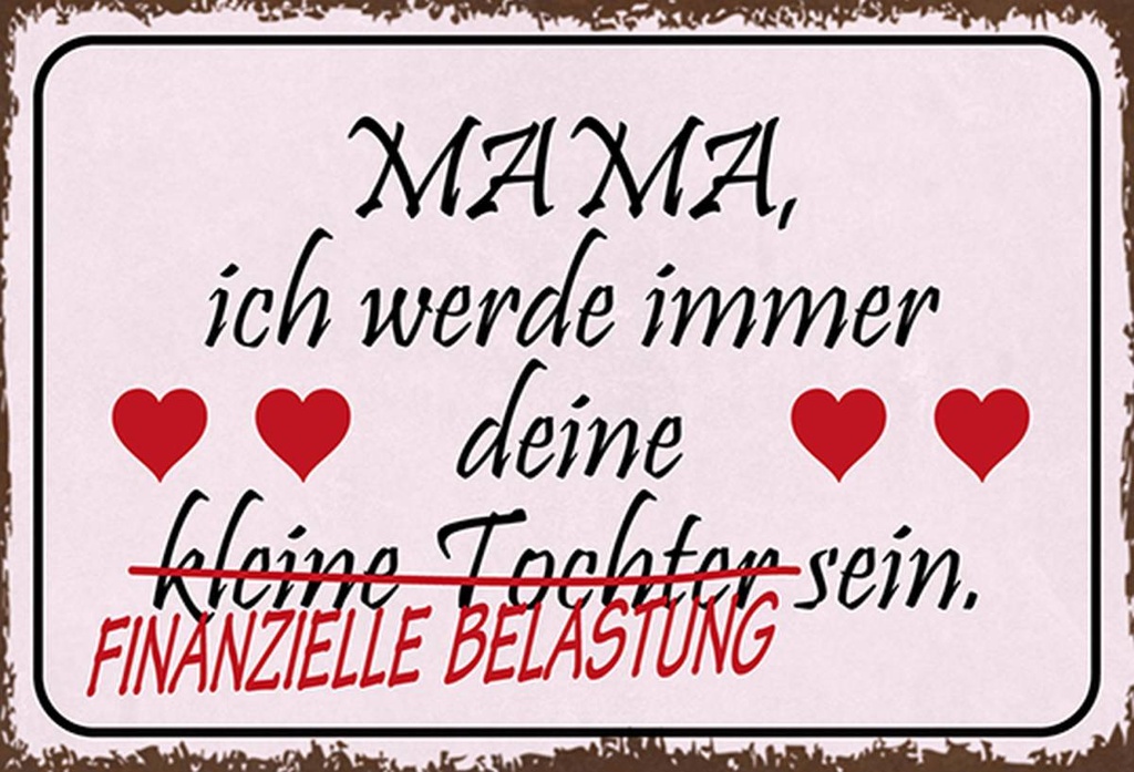 Holzschild 20x30 cm Mama deine Tochter Herzen