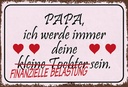 Holzschild 20x30 cm Papa deine Tochter Herzen