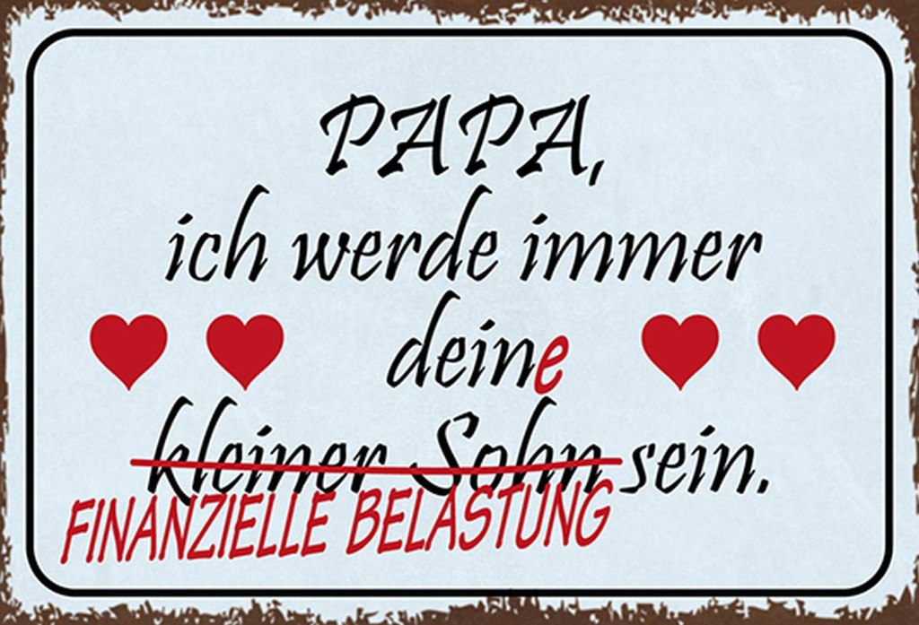 Holzschild 20x30 cm Papa ich werde dein kleiner Sohn