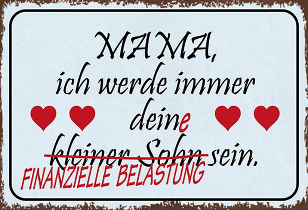Holzschild 20x30 cm Mama ich werde dein kleiner Sohn